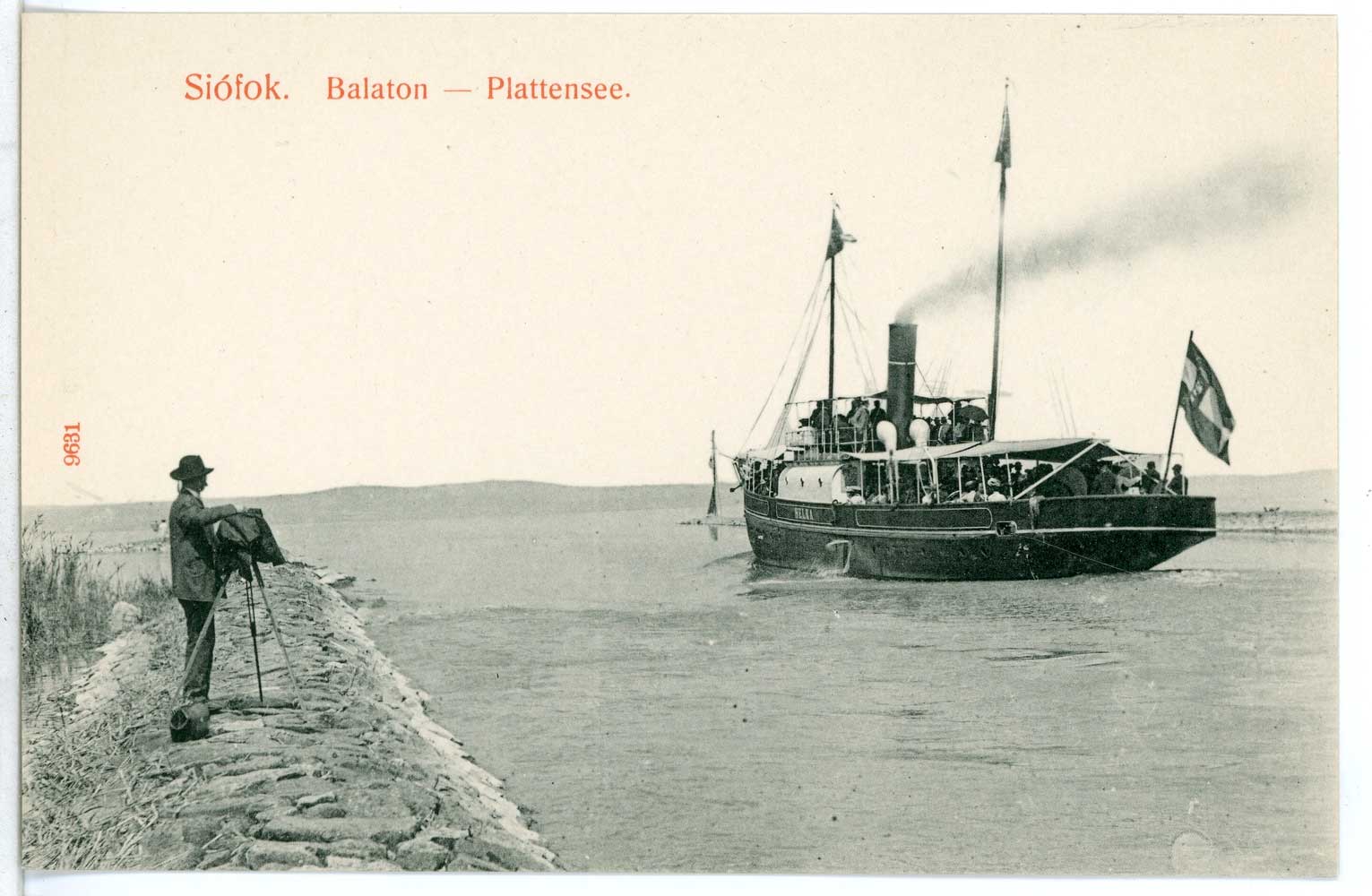 Der Balaton-Dampfer „Helka“ - Postkarte von 1908