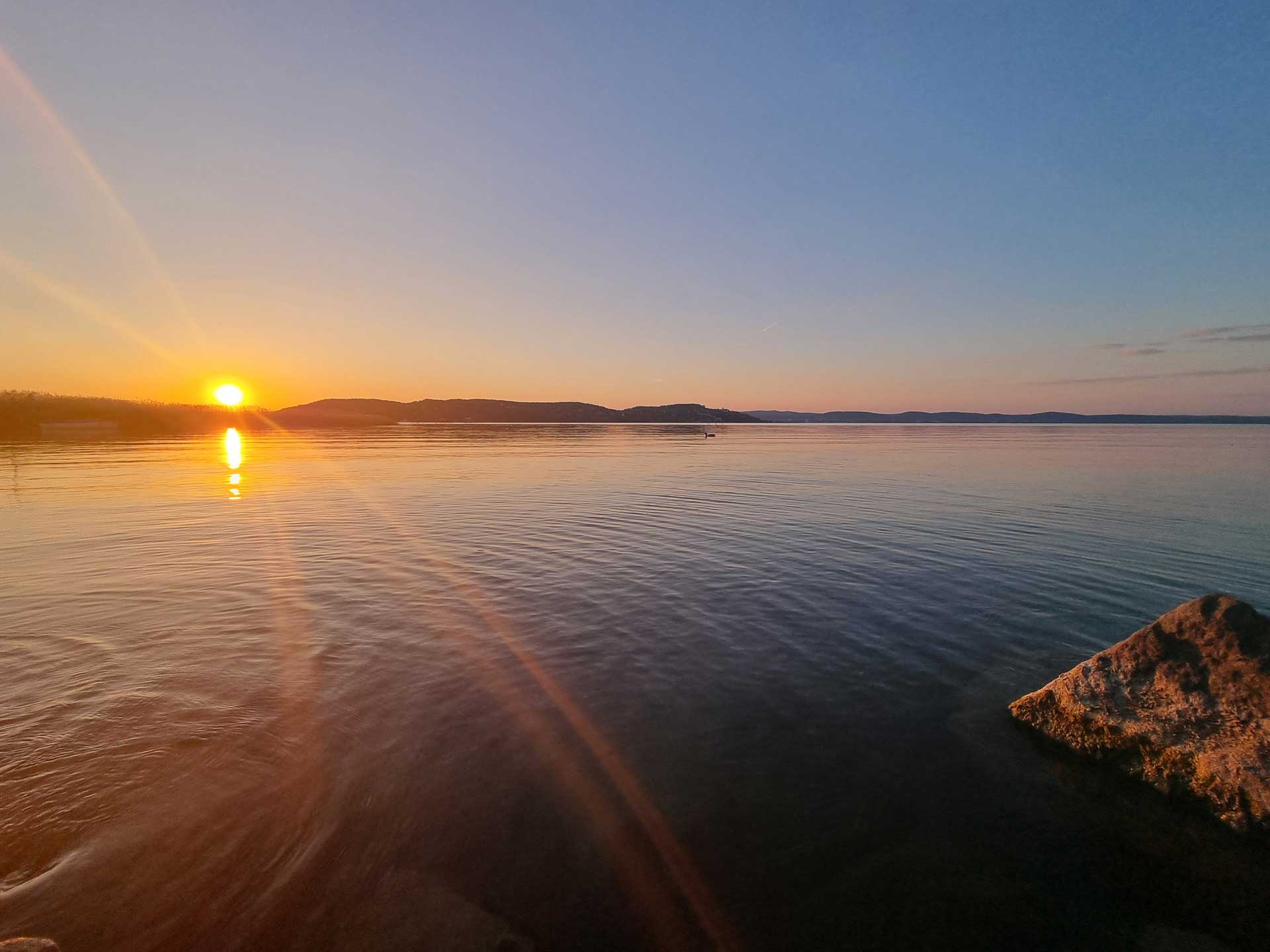 őszi horgászat Balaton part Zamárdi Mirabella Camping